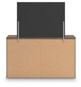 Back view of dresser and attached mirror