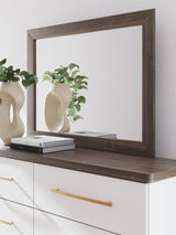 Close-up detail of Kendanport Brown bedroom mirror finish