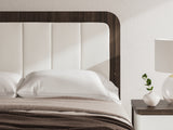 Close-up detail of ambient lighting on headboard