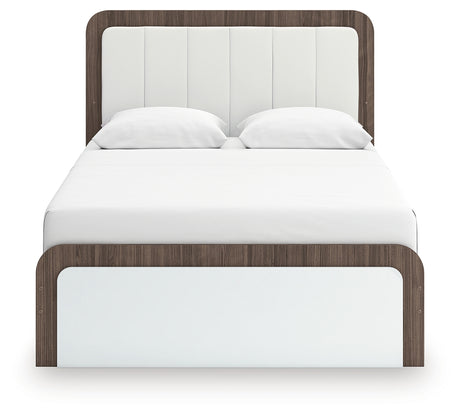 Back view of Kendanport Queen Upholstered Bed panel bed