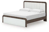 Alternate Angle of Bed with White and Brown Finish