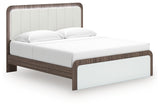 Close-up of LED Lighting on Upholstered Headboard