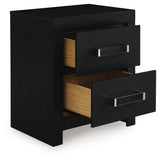 Maeling Black Nightstand angled view