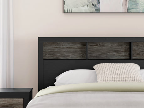 Broachmyn King Bookcase Panel Bed detailed headboard