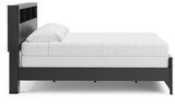 Broachmyn King Bookcase Panel Bed detailed headboard lit