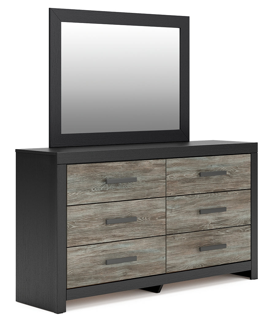 Broachmyn dresser and mirror, angled side view