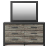 Broachmyn dresser and mirror set, head-on front view