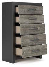 Broachmyn Chest of Drawers angled view with open drawer