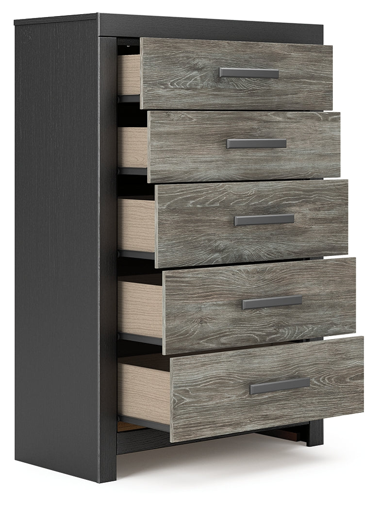 Broachmyn Chest of Drawers angled view with open drawer