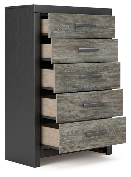 Broachmyn Chest of Drawers angled view with open drawer