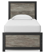 Front view of Broachmyn Twin Panel Bed showing full panel headboard