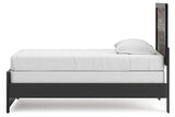 Side angle of Broachmyn Twin Panel Bed with focus on footboard