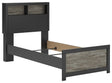 Broachmyn twin bookcase bed angled side view