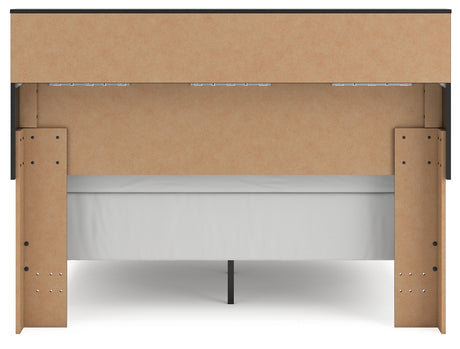 Broachmyn queen bookcase bed back view showing panel footboard