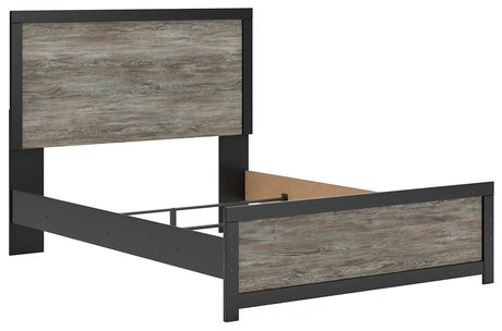 Broachmyn Queen Panel Bed angled view showing headboard and footboard