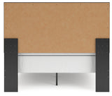 Back view of Broachmyn Queen Panel Bed showing construction details