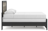 Side profile showing footboard and rails of Broachmyn Queen Panel Bed