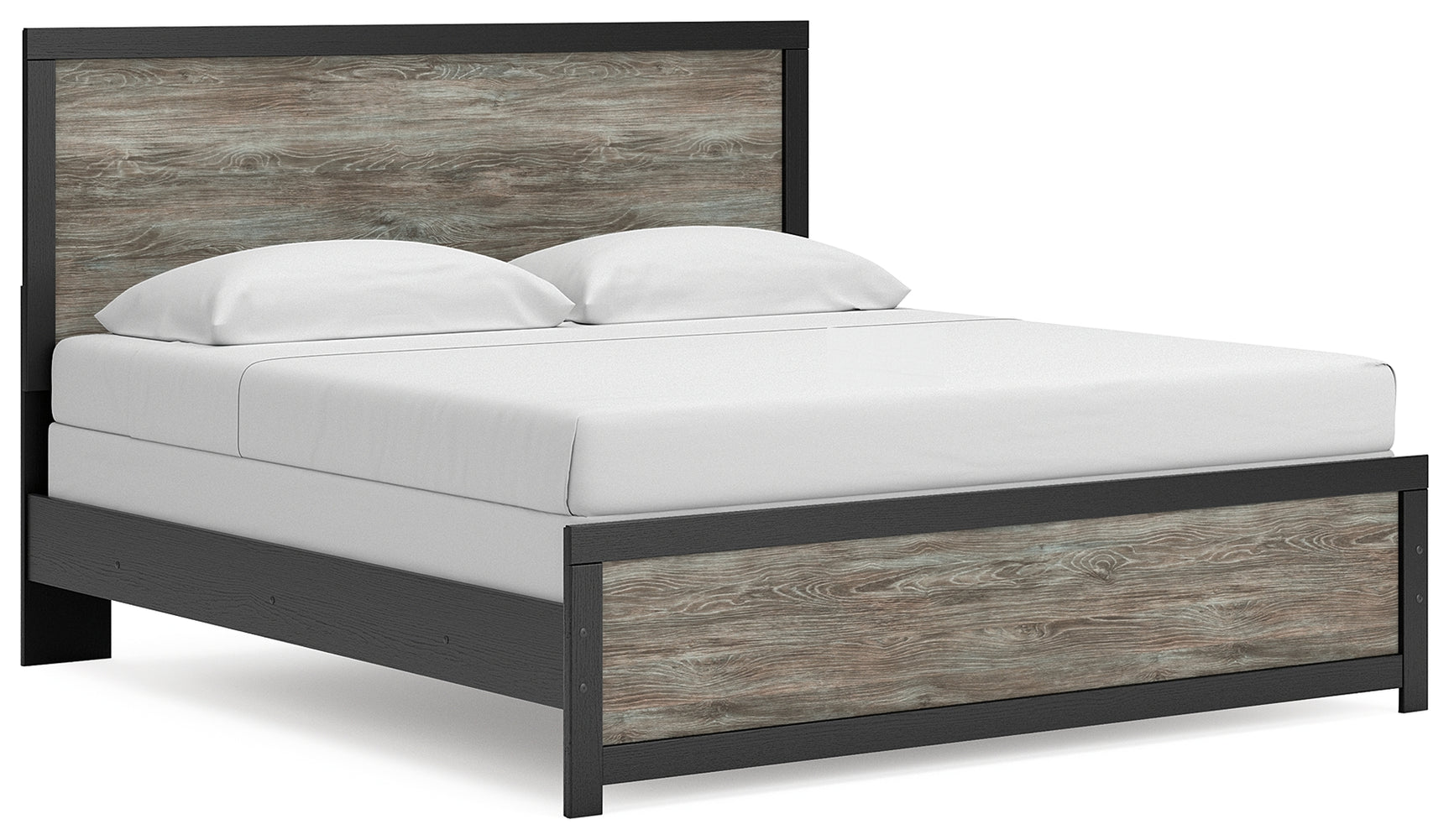 Broachmyn King Panel Bed angled view with footboard