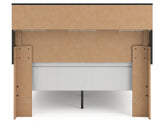 Back view of Broachmyn full bookcase bed showing panel footboard