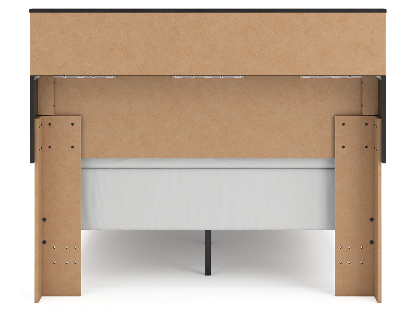 Back view of Broachmyn full bookcase bed showing panel footboard