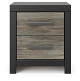 Broachmyn black and gray nightstand front view