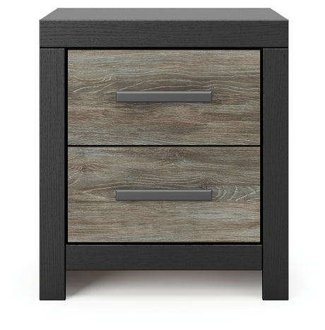 Broachmyn black and gray nightstand front view