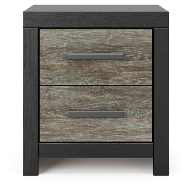 Broachmyn black and gray nightstand front view