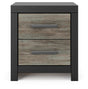 Broachmyn black and gray nightstand front view