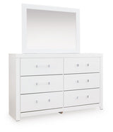 Maeling Dresser angled side view showing drawers
