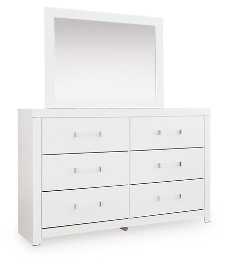 Maeling Dresser angled side view showing drawers