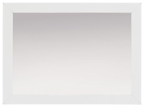 Maeling matte white bedroom mirror head-on front view