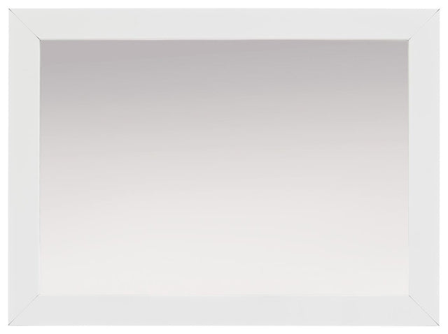 Maeling matte white bedroom mirror head-on front view