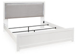 Maeling King Upholstered Panel Bed close-up of headboard upholstery