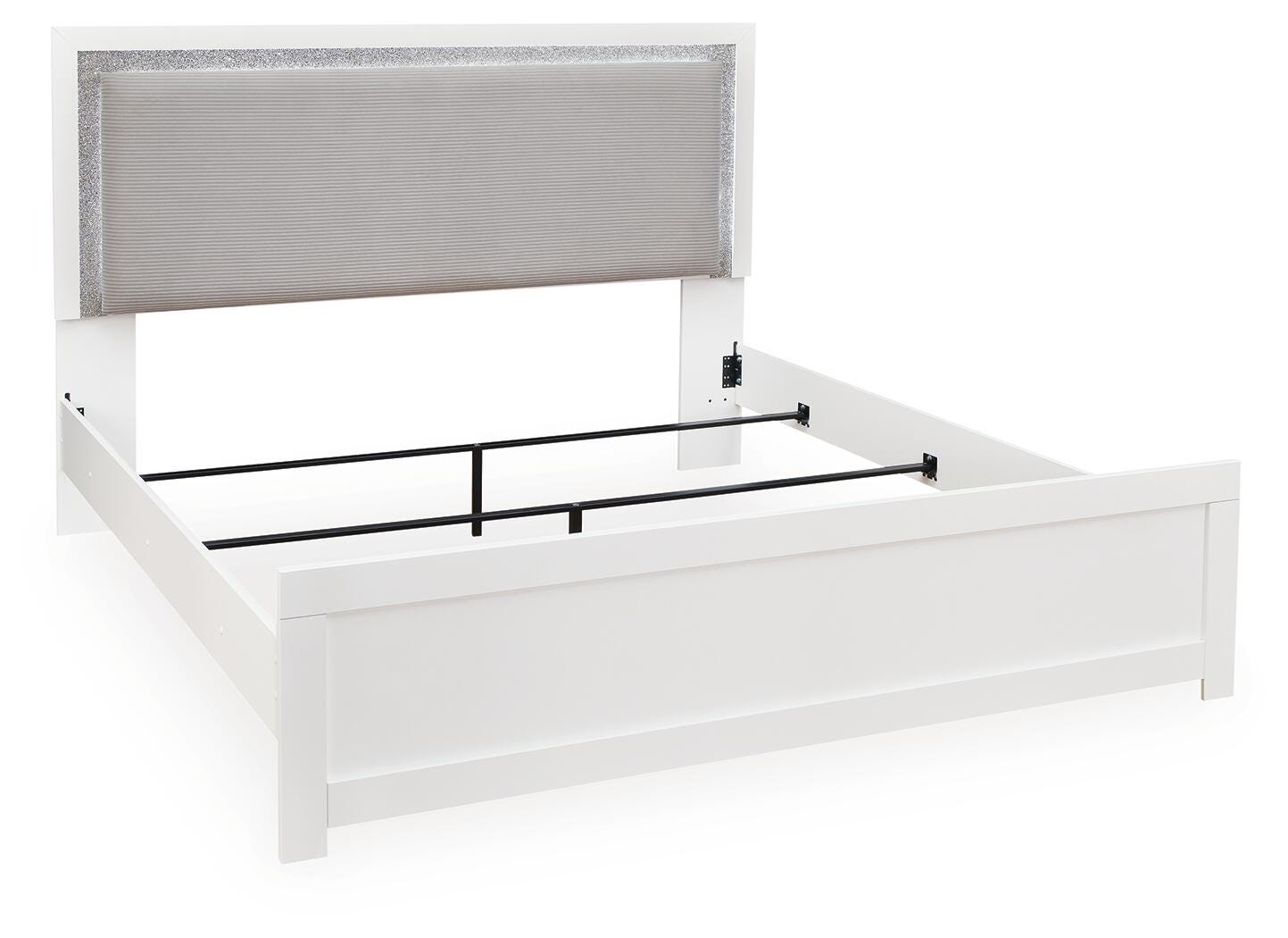Maeling King Upholstered Panel Bed close-up of headboard upholstery