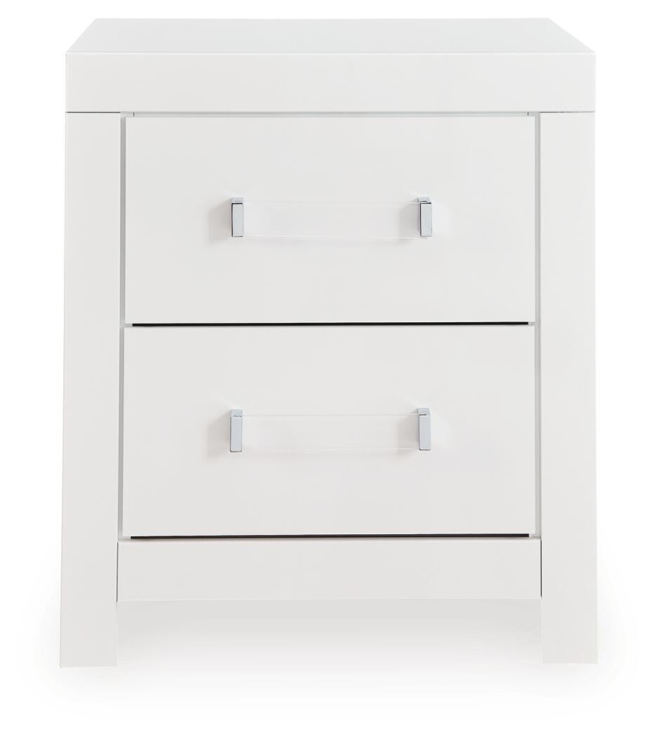 Maeling nightstand front view with drawers open