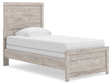Broachmyn Gray Twin Panel Bed angled view