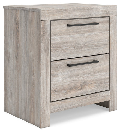 Broachmyn Gray Nightstand angled side view