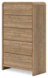 Gramburg Warm Natural Brown Chest of Drawers angled view
