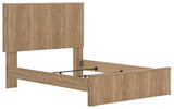 Gramburg Warm Natural Brown Queen Panel Bed angled view