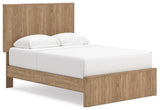 Gramburg Warm Natural Brown Full Panel Platform Bed angled view
