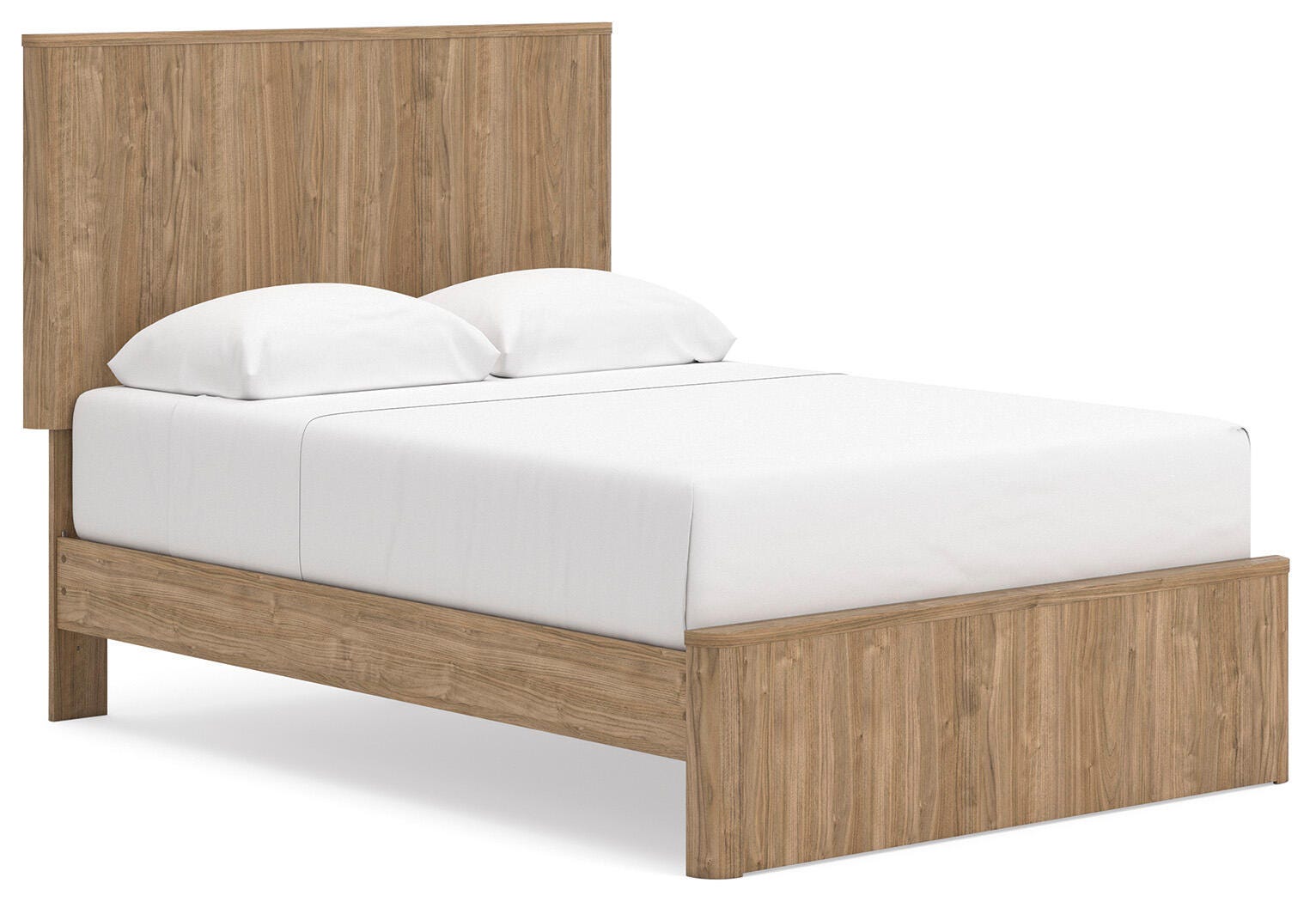 Gramburg Warm Natural Brown Full Panel Platform Bed angled view