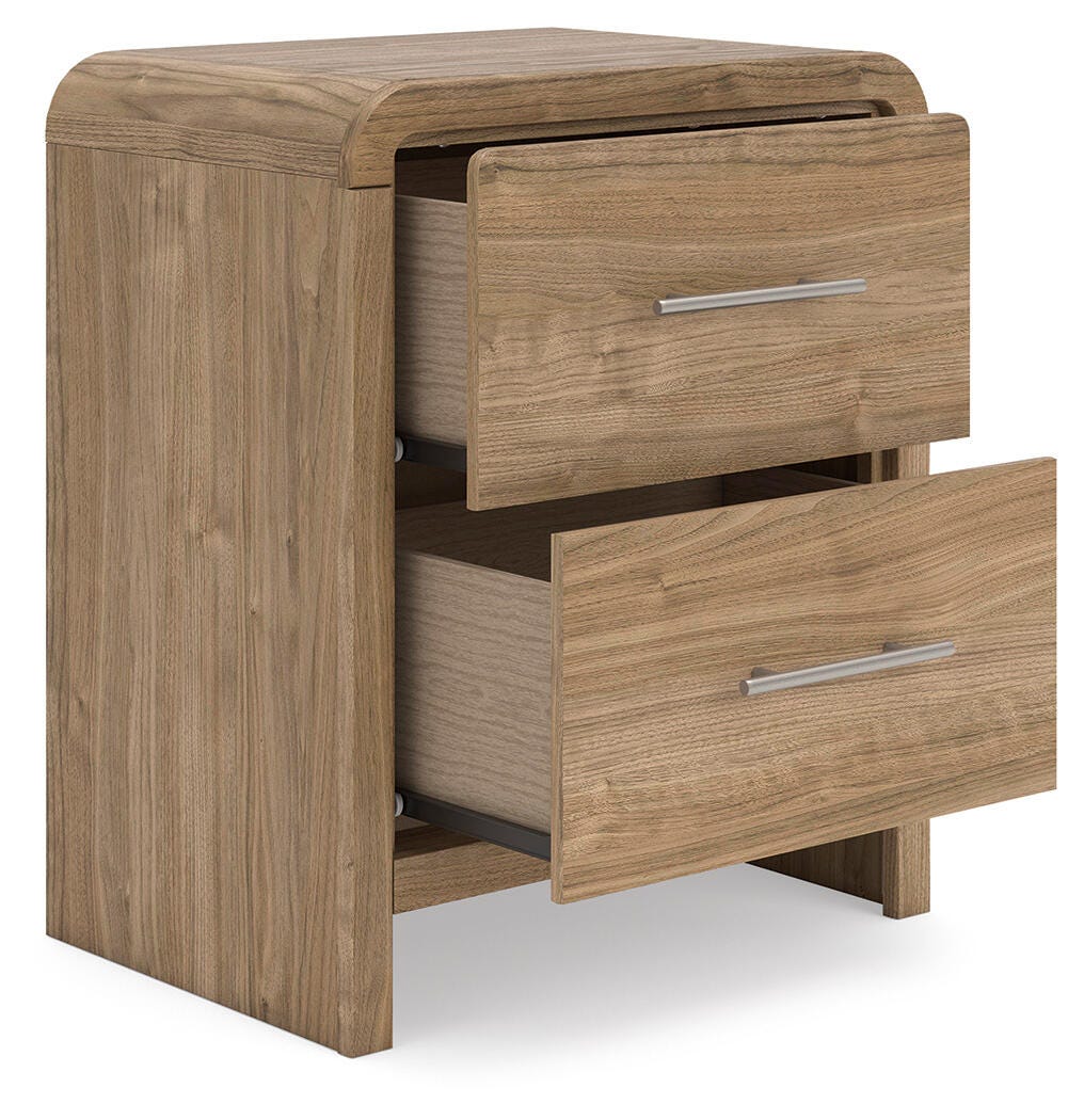 Gramburg Warm Natural Brown Nightstand angled view