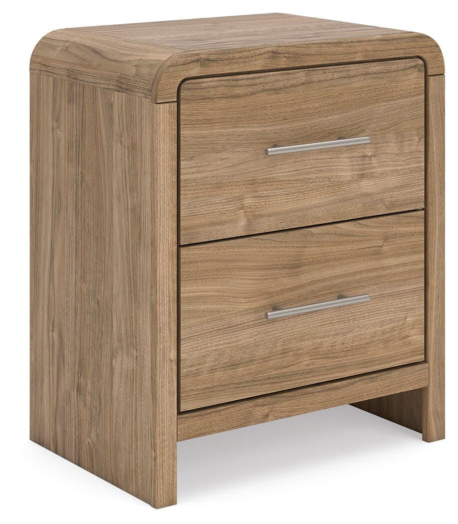 Gramburg Warm Natural Brown Nightstand angled view