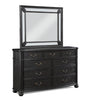 Kingsbury Black Modern 9-drawer dresser front view