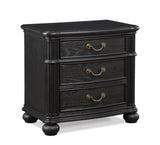 Kingsbury Black dresser drawers open showing storage