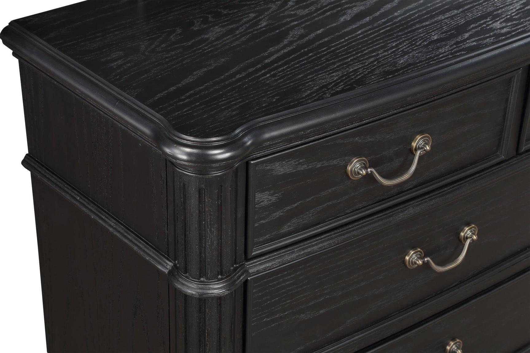Kingsbury Black dresser corner detail
