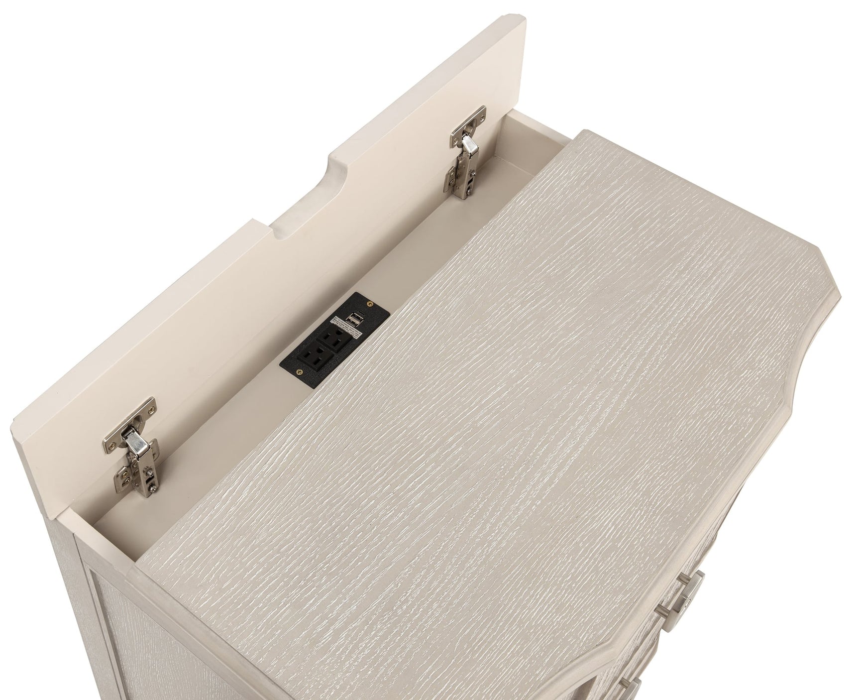 Napoli Cream Nightstand with USB Port view 3