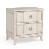 Napoli Cream Nightstand with USB Port from Decor Furniture