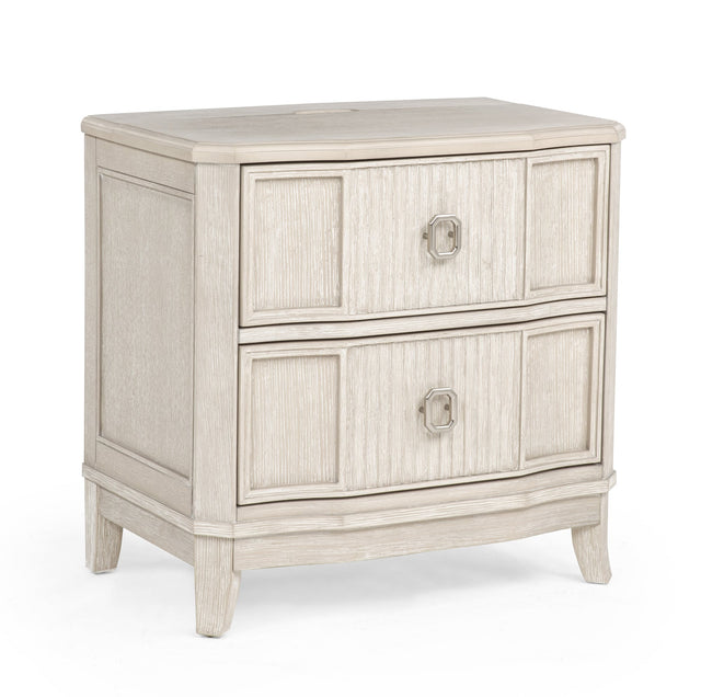 Napoli Cream Nightstand with USB Port from Decor Furniture