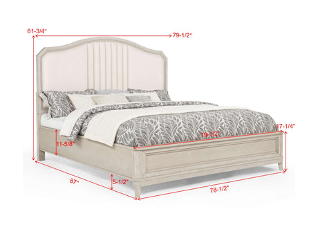 Napoli Cream Upholstered Panel Bedroom Set view 4